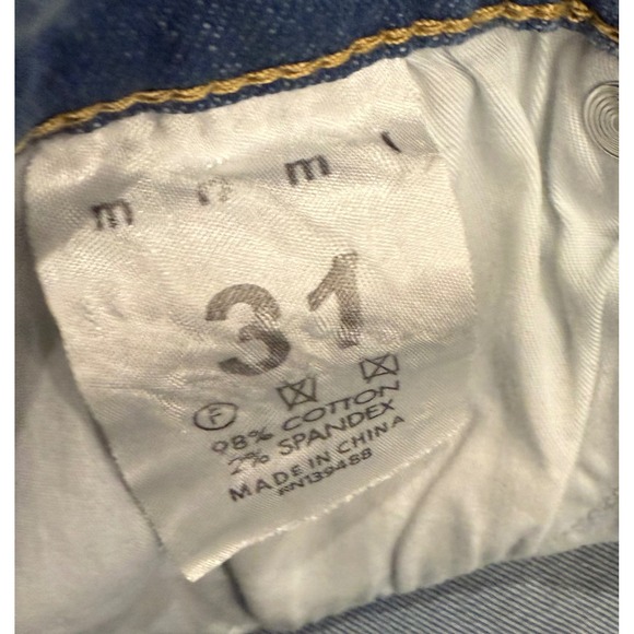 MNML Star Patch Light Wash Denim Jeans Mens Size 31 Grunge Skinny Stretch - Picture 5 of 7